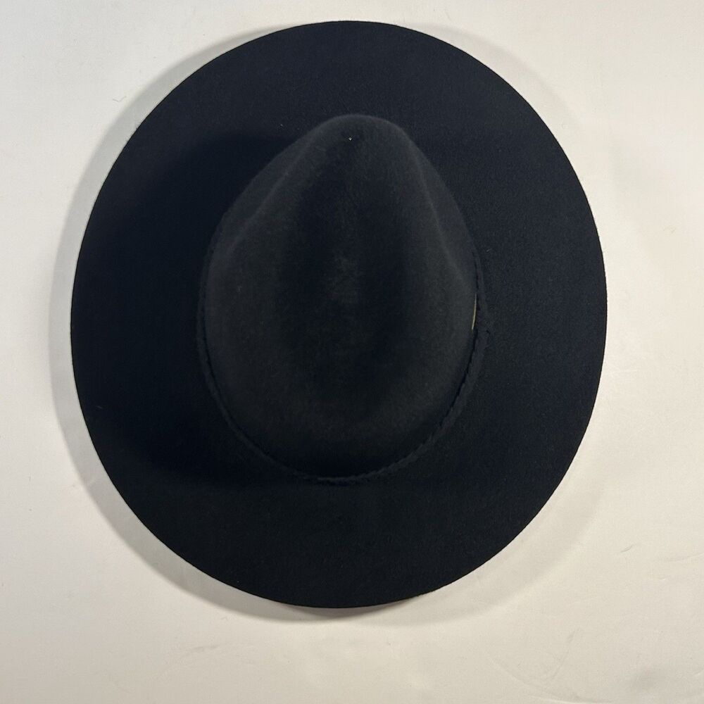 Adora Western Style Wool Hat Black Braided Leather Accent One Size USA Made - Picture 6 of 12